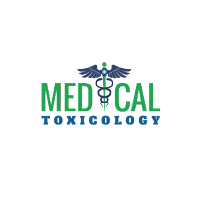Medical Toxicology logo featuring a caduceus symbol with green and blue text, representing expertise in toxicology and healthcare innovation.