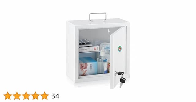 Lockable medicine storage box for child safety and home poisoning prevention