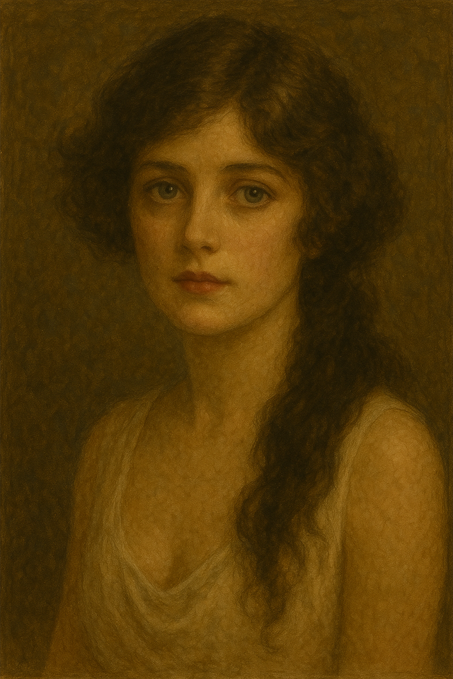Oil painting of Olive Thomas, silent film star and Ziegfeld Follies performer, who died in 1920 from confirmed mercury bichloride poisoning in Paris.