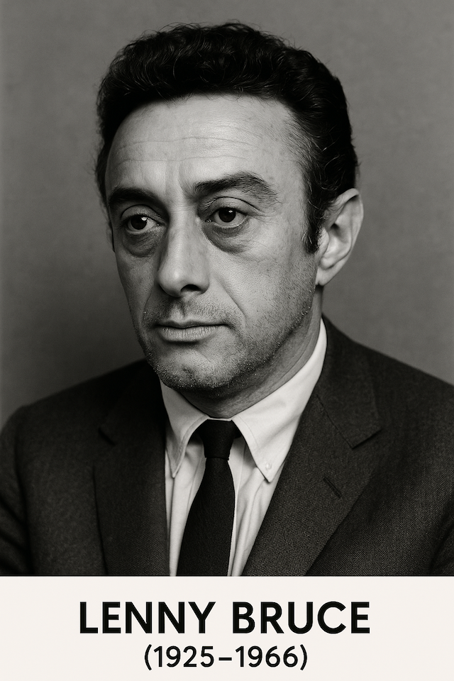 Portrait of Lenny Bruce, famous comedian and social critic who died from confirmed morphine poisoning in 1966 — included in a blog about historical and celebrity poisoning deaths