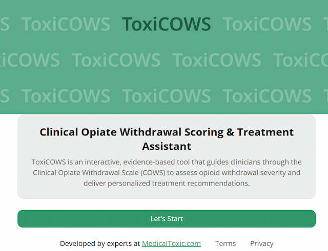 ToxiCOWS: Instant Clinical Opioid Withdrawal Scoring (COWS)